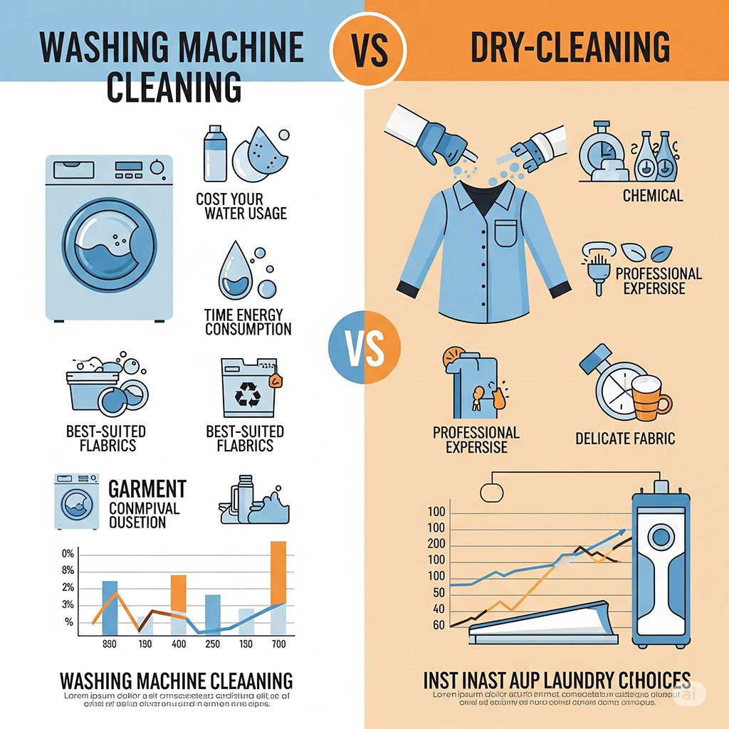 Washing Machine vs Dry Cleaning - Info Graphic