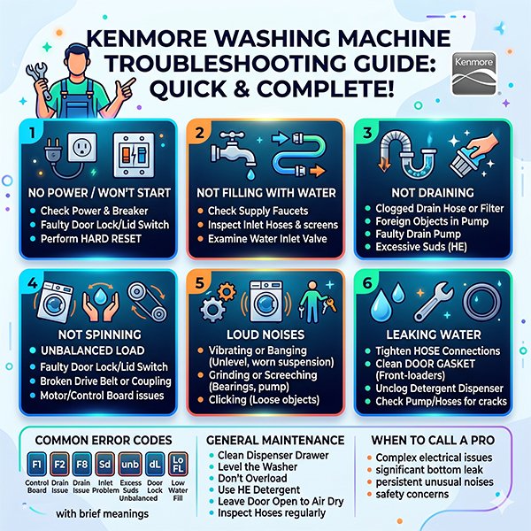 Infographic-Kenmore Washing Machine Troubleshooting
