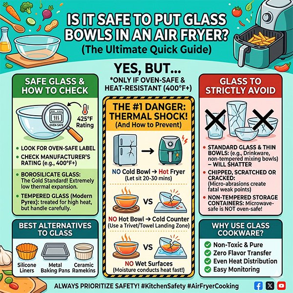 Is It Safe to Put Glass Bowls in an Air Fryer-Infographic