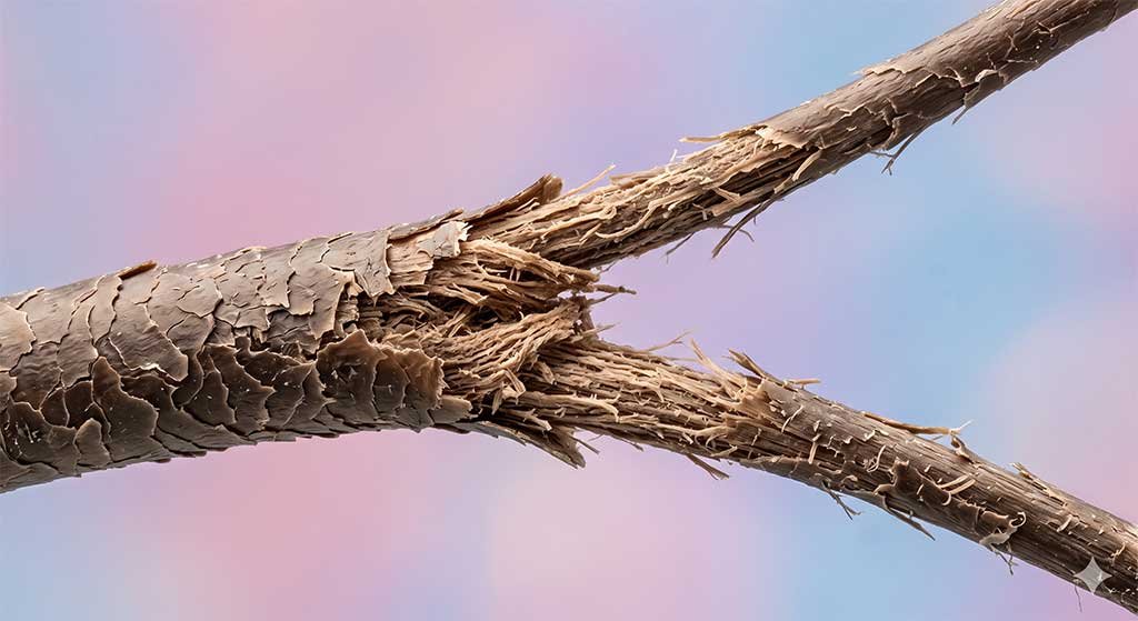 Traveling Split End Effect of Hair