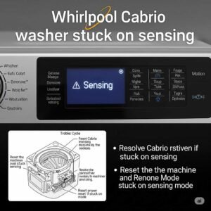 whirlpool cabrio washer stuck on sensing