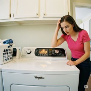 whirlpool washer lid locked light flashing
